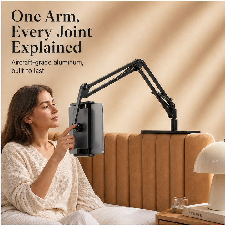 Armlyn – Hands-Free Hidden Mattress Base Tablet Stand + 50% OFF features