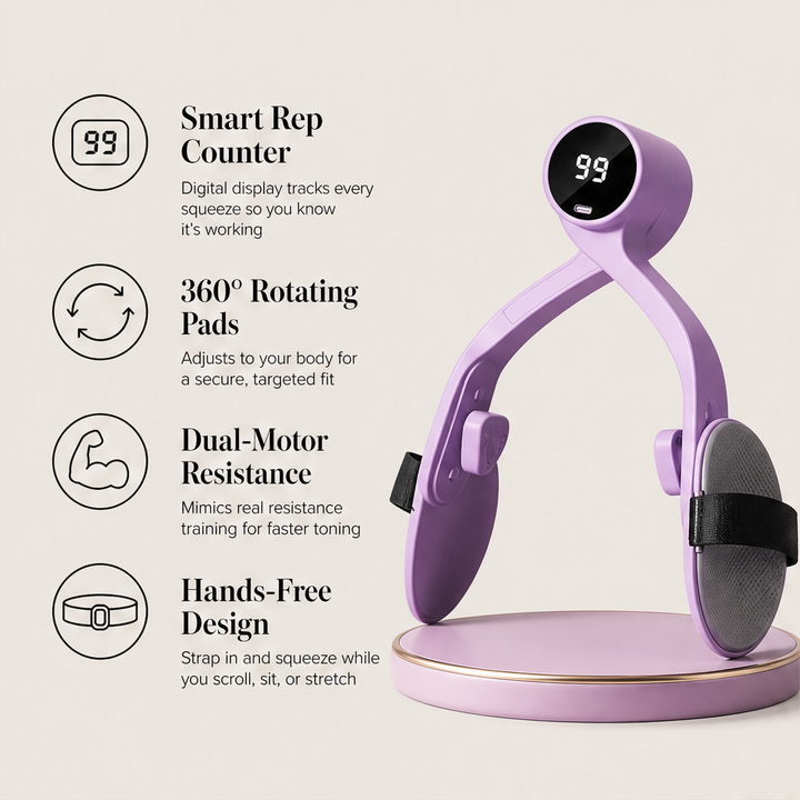 Thighvra – Smart Rep Counter Inner Thigh &amp; Pelvic Floor Exerciser + 50% OFF features