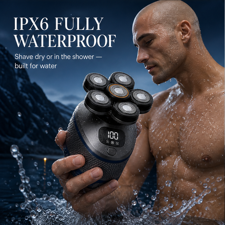 Shearlon – 6-Blade Floating Head Rechargeable Head Shaver + 50% OFF features