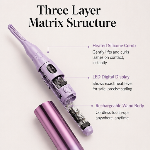 Curlique – Heated LED Display Rechargeable Eyelash Curler detail