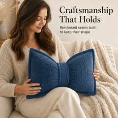 Bowveille – Sculptural Chenille Bow Throw Pillow with Insert + 50% OFF