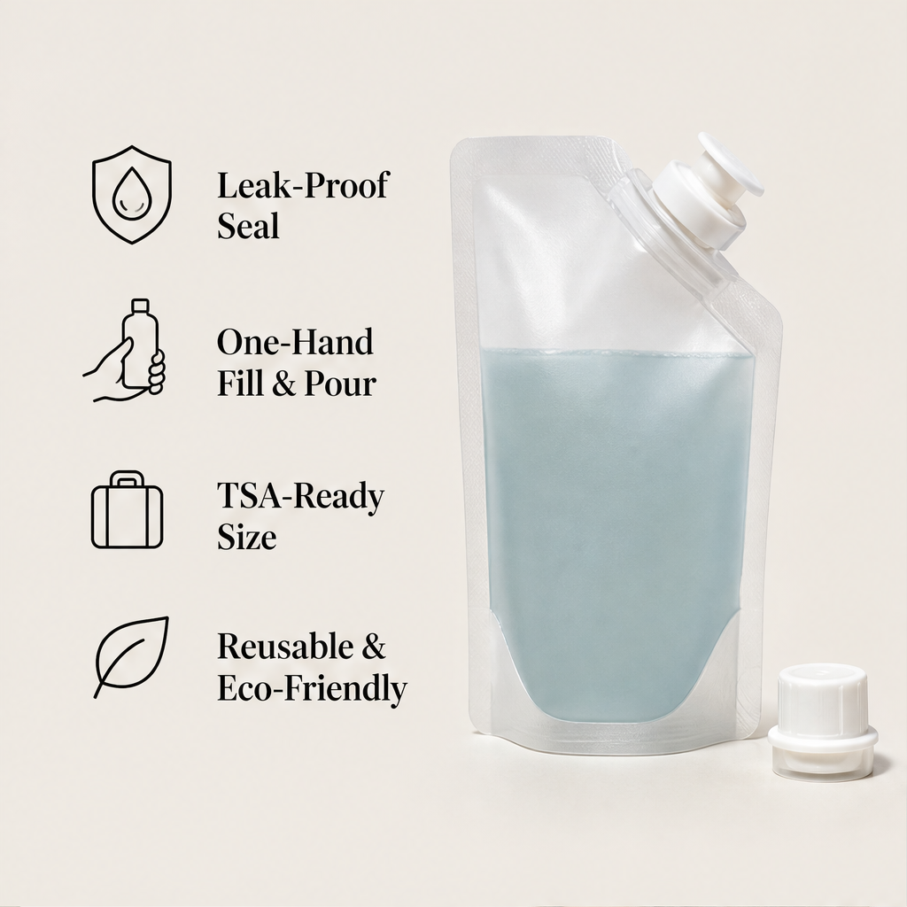 Seelock – Leak-Proof Locking Spout Refillable Travel Bottles + 50% OFF features