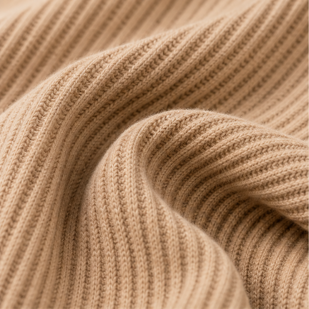 Ribwick – Ribbed Knit V-Neck Hooded Pullover with Side Slits + 50% OFF detail