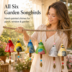 Sparrowbloom – Hand-Painted Folk Art Bird Wind Chime + 50% OFF