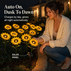 Sunhollow – Realistic Petals, Solar-Powered Sunflower Garden Lantern + 50% OFF