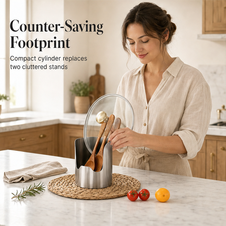 Sterling Perch – Stainless Steel Pot Lid &amp; Utensil Organizer + 50% OFF features