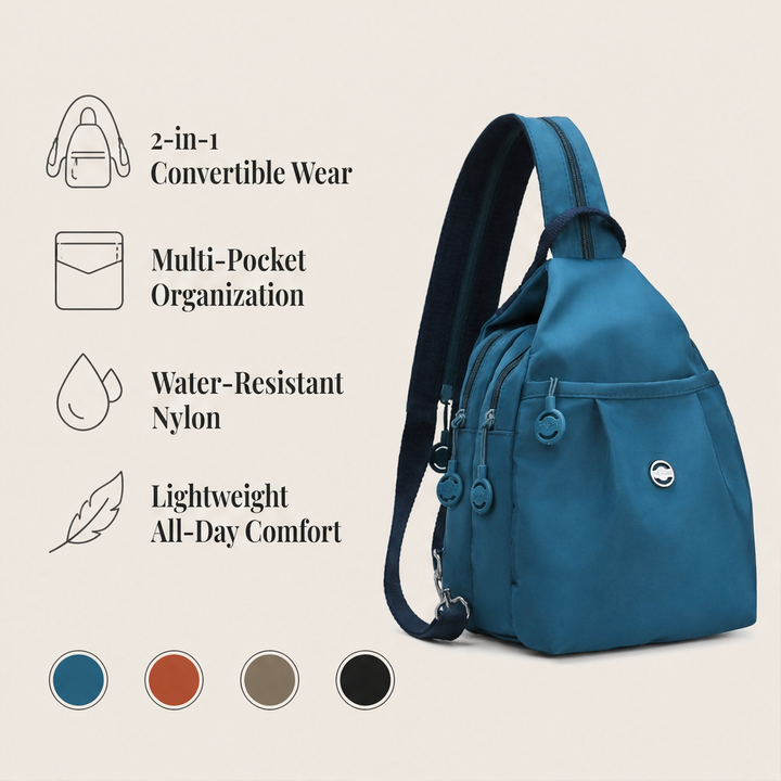 Adaptura – 2-in-1 Convertible Backpack, Crossbody &amp; Chest Bag + 50% OFF features