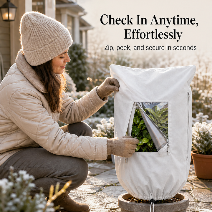 Frostshield – Breathable Zip-Up Winter Cover for Shrubs and Potted Trees + 50% OFF features