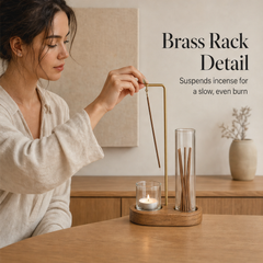 Ashendale – Wood Base 2-in-1 Incense & Candle Holder + 50% OFF