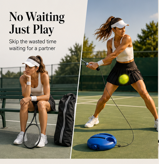 Rallywick – Solo Rebound Tennis Trainer with Cord Balls &amp; Mesh Bag + 50% OFF detail
