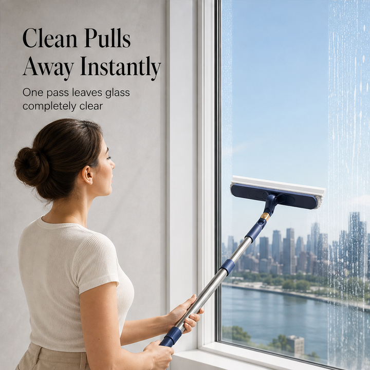 ClearReach – Extendable Double-Sided Sponge and Scraper Window Cleaner + 50% OFF features