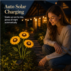 Sunwick – Glowing 3-Head Solar Sunflower Stake Lights