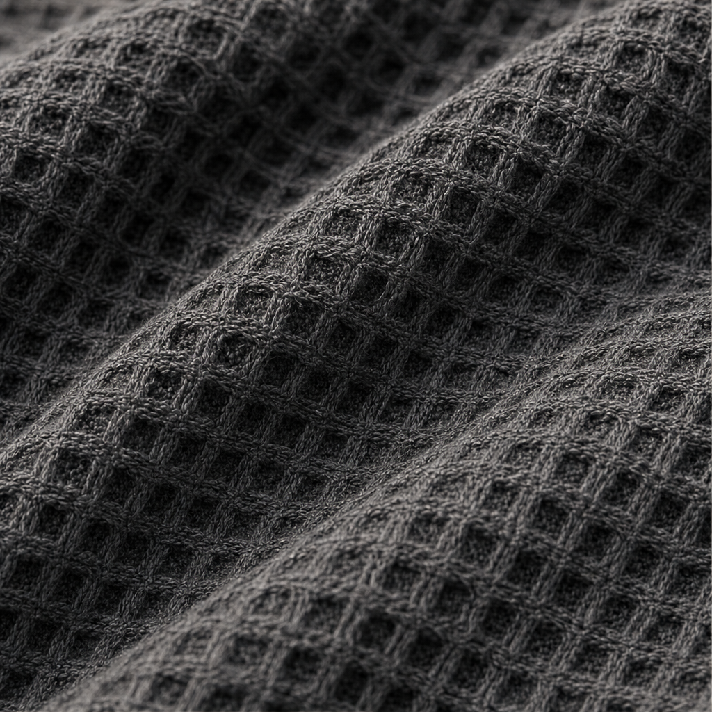 Ashcroft Mill – Waffle Knit Long Sleeve Henley Shirt + 50% OFF detail