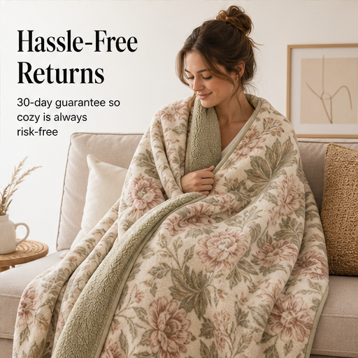 Willowmere – Reversible Floral Sherpa Throw Blanket features