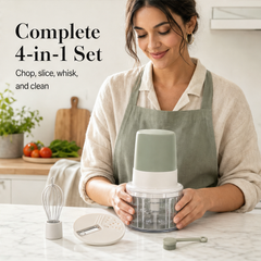 MinceWell – 4-in-1 Cordless Pull-Cord Vegetable Chopper Set + 50% OFF