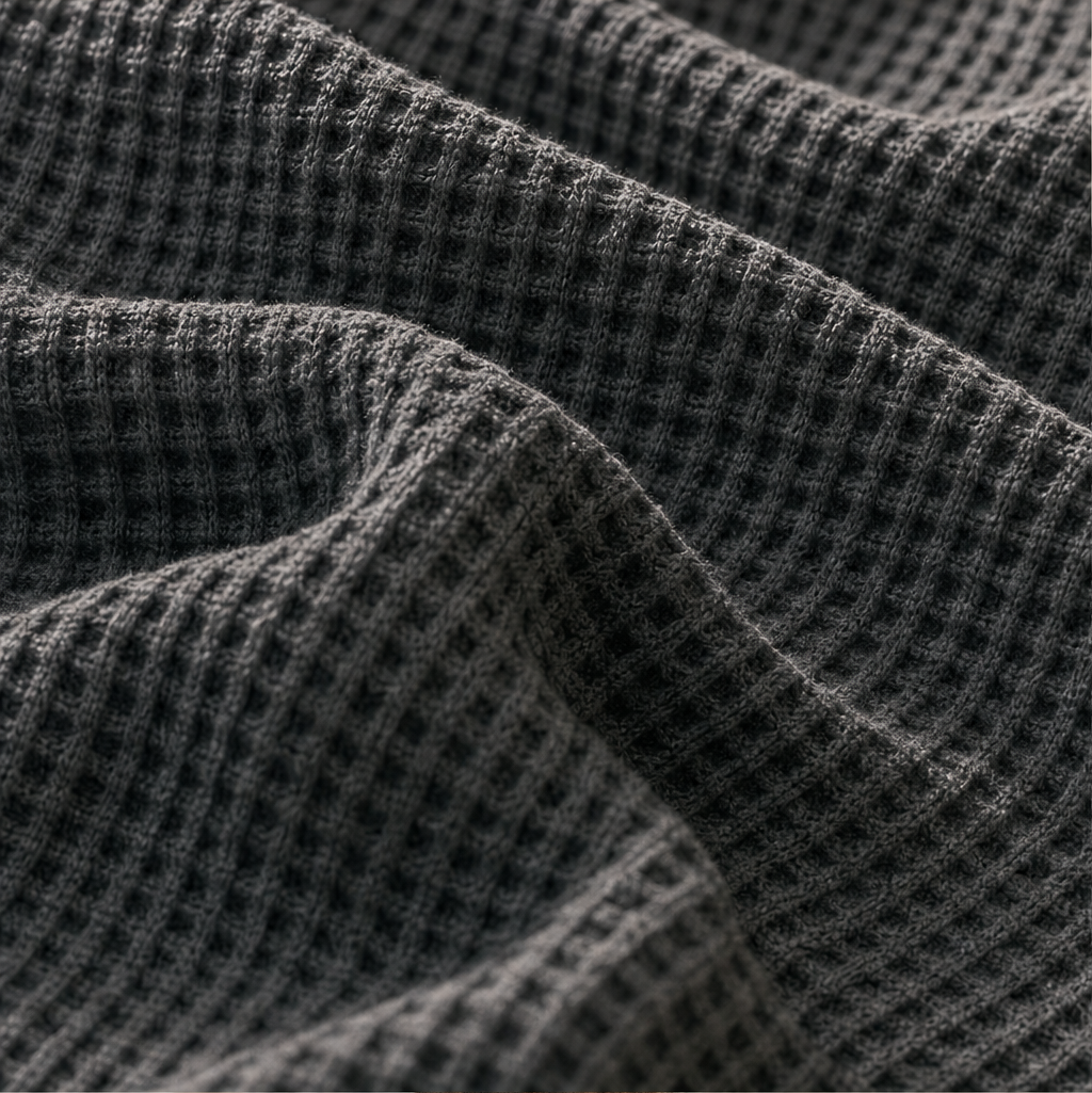 Warmholm – Waffle Knit Henley Hoodie Top + 50% OFF detail