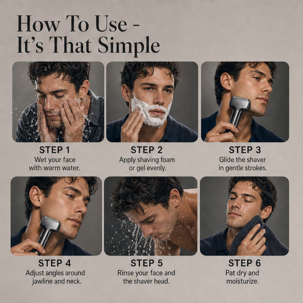 Vellum Shave – Hexagonal Mesh Foil Rechargeable Electric Shaver + 50% OFF detail
