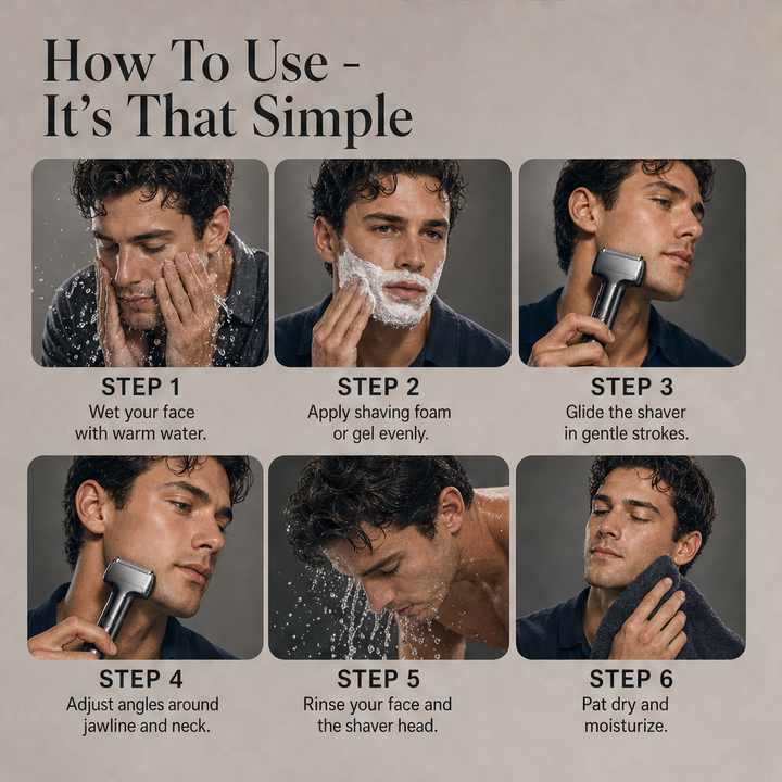 Vellum Shave – Hexagonal Mesh Foil Rechargeable Electric Shaver + 50% OFF detail