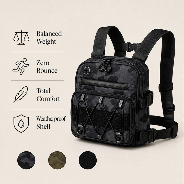 Trailfix – No-Bounce Hydration-Ready Cycling Chest Bag + 50% OFF features