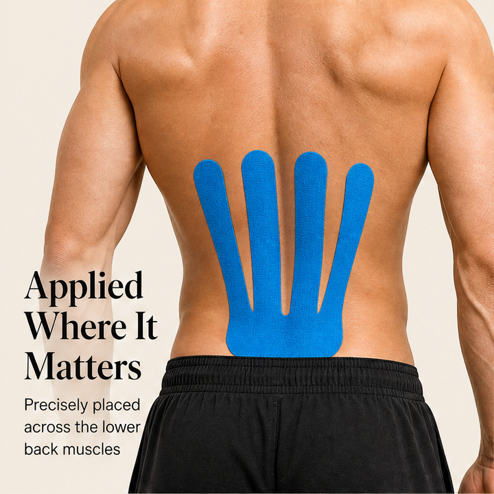 Flexcura – Pre-Cut Water-Resistant Kinesiology Tape for Lower Back Support + 50% OFF detail