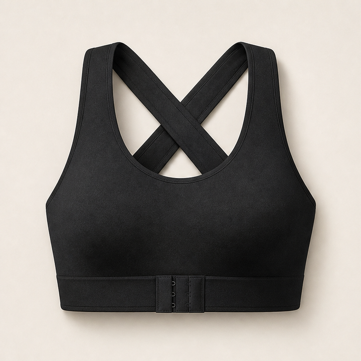 Poseline – Cross-Back Posture Support Wireless Bra + 1+1 FREE Black