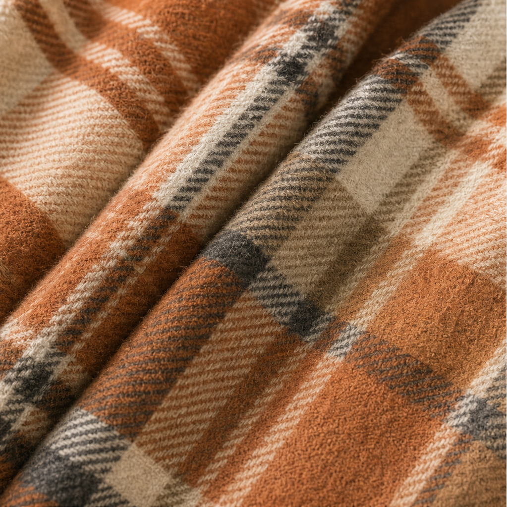 Wrenfield – Sherpa-Hood Thickened Flannel Plaid Shirt Jacket + 50% OFF detail