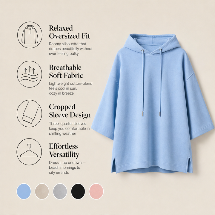 Fernhaven – Relaxed Wide-Sleeve Cotton Hoodie + 50% OFF features