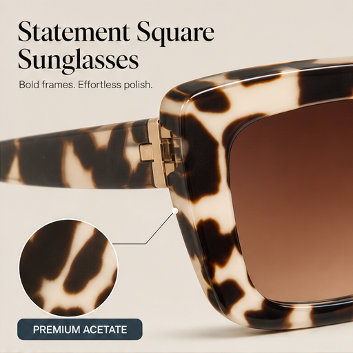 Voss Lane – Oversized Square Gradient Lens Sunglasses features