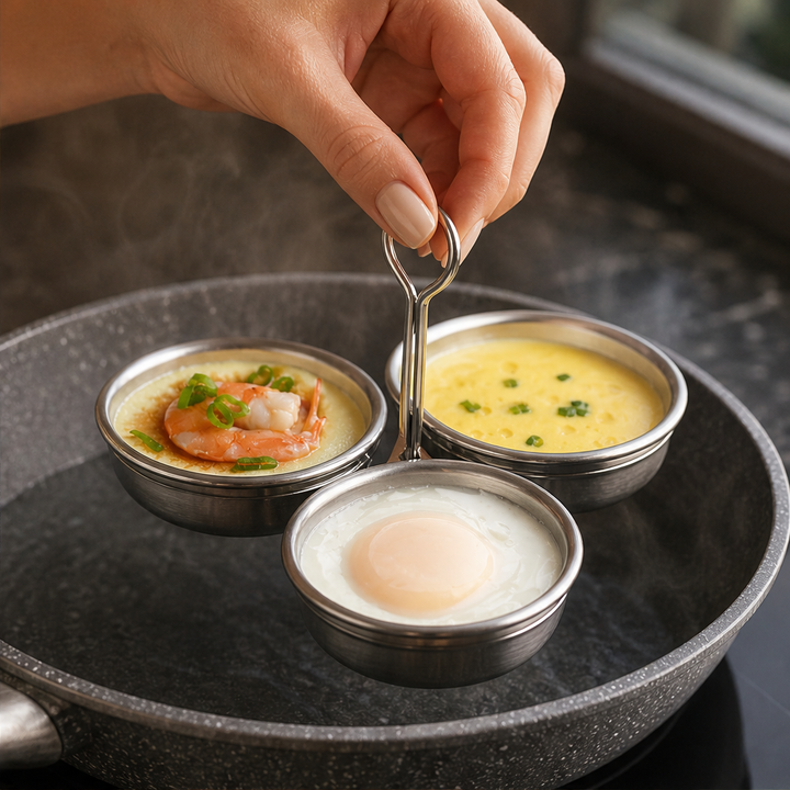 Yolkcraft – 304 Stainless Steel 3-Cup Egg Steamer with Lift Handle + 50% OFF lifestyle