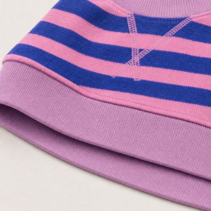 Cozelle – Striped Lantern-Sleeve Oversized Pullover Sweatshirt + 50% OFF detail