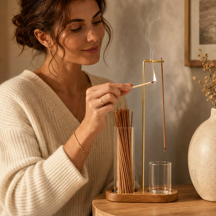 Ashendale – Wood Base 2-in-1 Incense &amp; Candle Holder + 50% OFF lifestyle