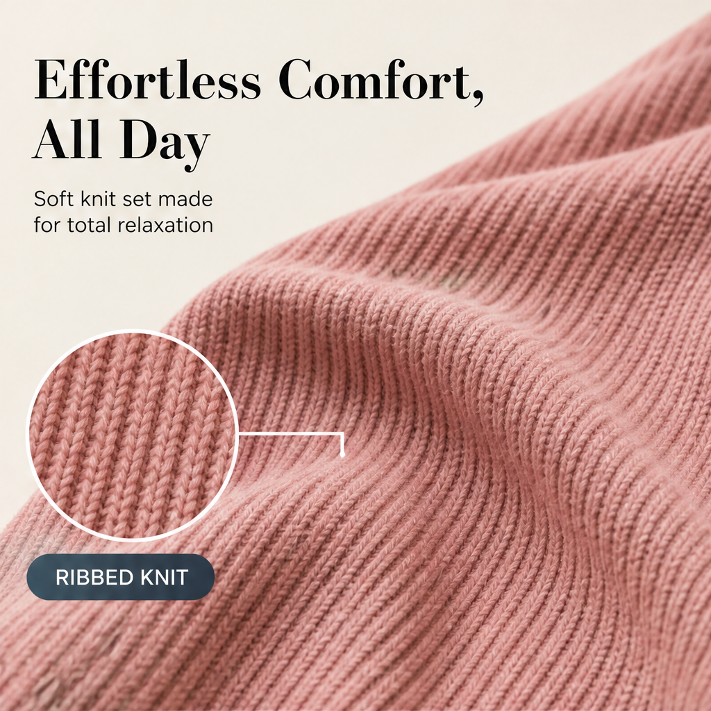 Nestcove – Ribbed Knit Top and Plaid Legging Loungewear Set + 50% OFF features