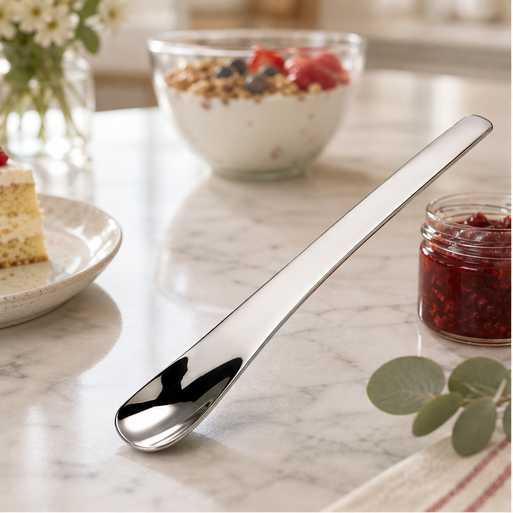 Silvane – Mirror-Polished 316L Steel Long-Handle Dessert Spoon + 50% OFF lifestyle