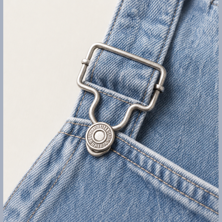 Wanderloom – Oversized Adjustable-Strap Washed Denim Overalls + 50% OFF detail