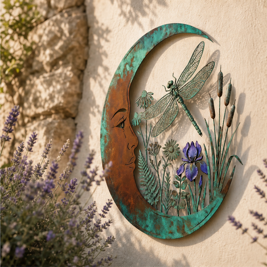 Lunaveil – Crescent Moon &amp; Dragonfly Metal Wall Decor + 50% OFF lifestyle