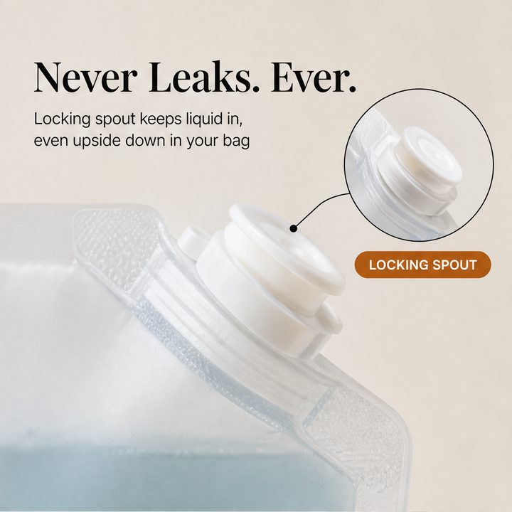 Seelock – Leak-Proof Locking Spout Refillable Travel Bottles + 50% OFF features