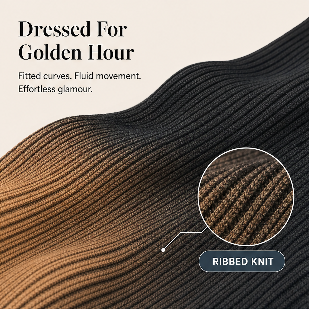 Sablecroft – Ombre Ribbed Knit Fitted Mermaid Midi Dress + 50% OFF features