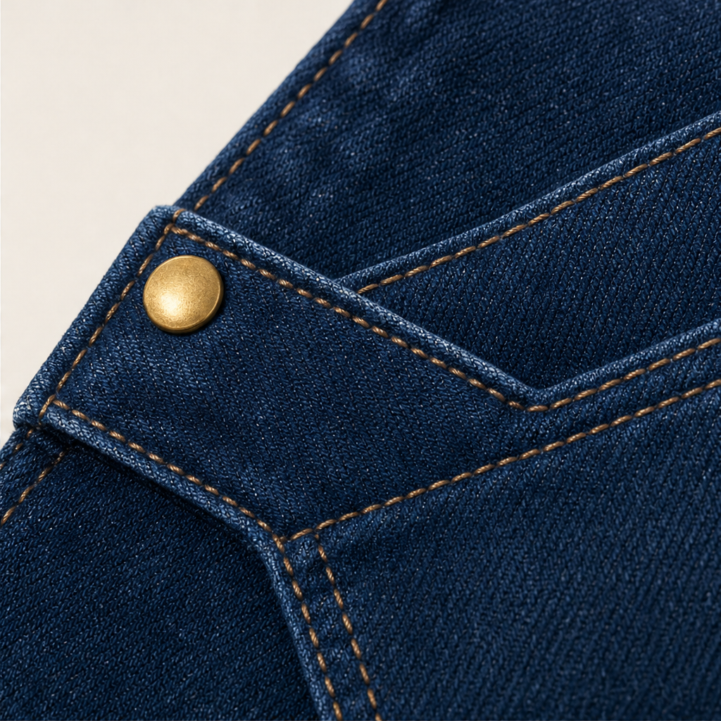 Marlowick – Vintage Wide-Leg Jeans with Gold Eyelet Detail + 50% OFF detail
