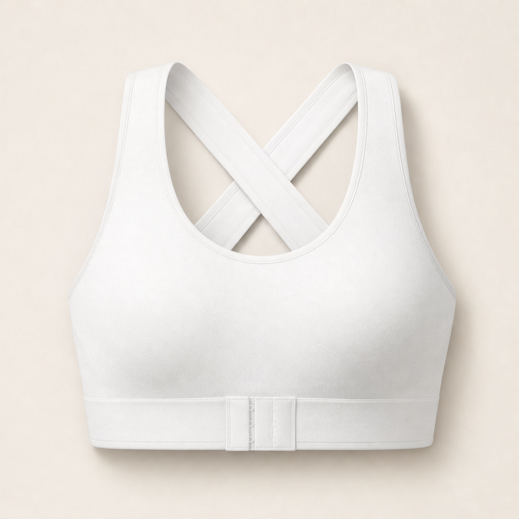 Poseline – Cross-Back Posture Support Wireless Bra + 1+1 FREE White