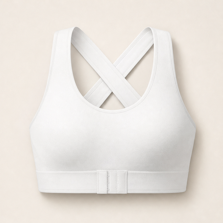 Poseline – Cross-Back Posture Support Wireless Bra + 1+1 FREE White