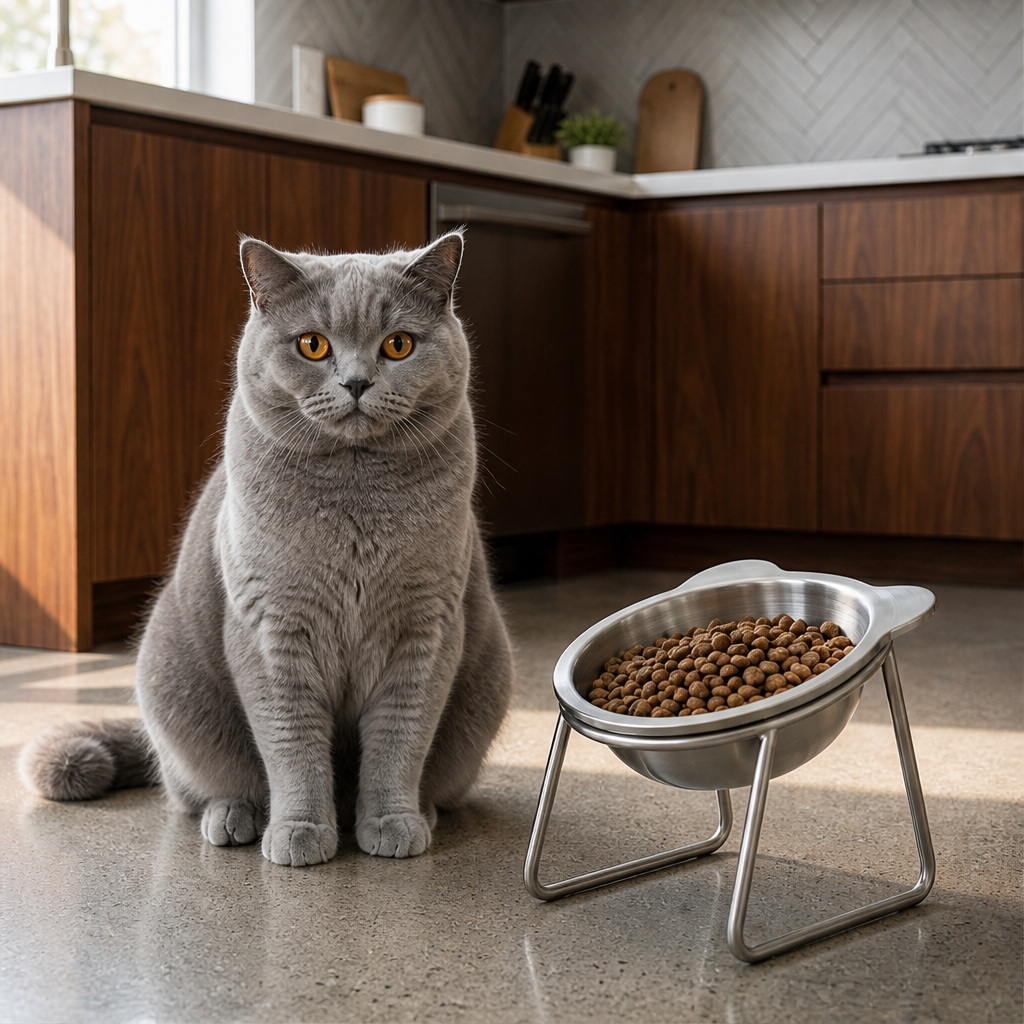 TiltEase – 15° Tilted Elevated Anti-Vomit Stainless Steel Feeding Bowl + 50% OFF lifestyle