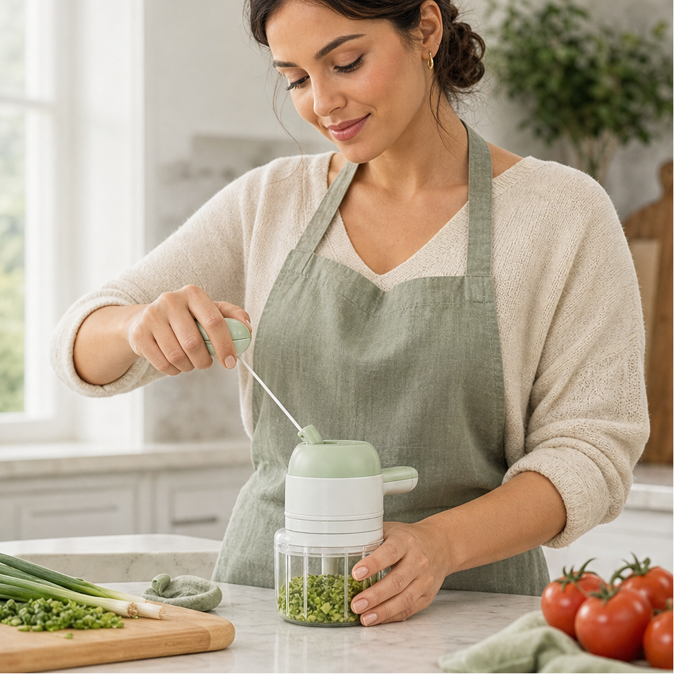 MinceWell – 4-in-1 Cordless Pull-Cord Vegetable Chopper Set + 50% OFF lifestyle