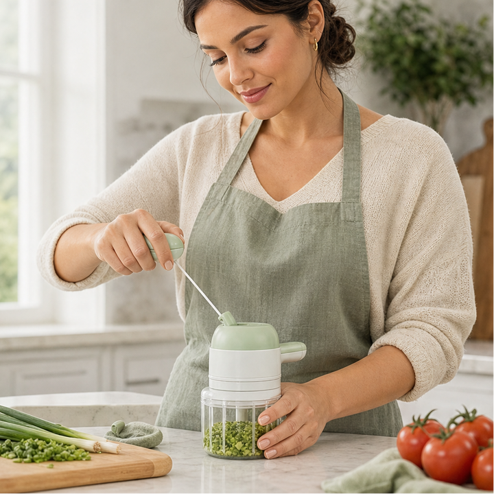 MinceWell – 4-in-1 Cordless Pull-Cord Vegetable Chopper Set + 50% OFF lifestyle