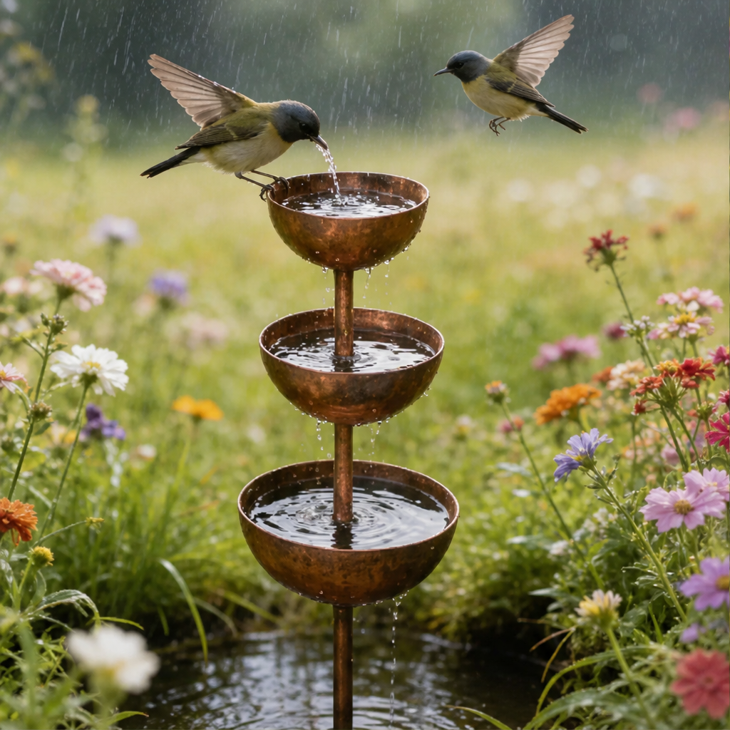 Copperbrook – Weatherproof 3-Tier Cascade Bird Bath with Ground Stake + 50% OFF lifestyle