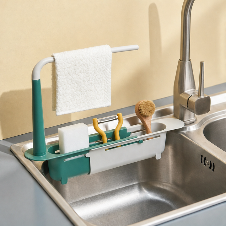 SinkCraft – Adjustable Telescopic Sink Storage Rack with Drain &amp;amp; Towel Bar + 50% OFF lifestyle