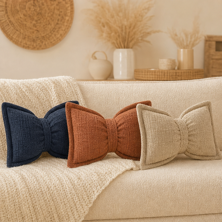 Bowveille – Sculptural Chenille Bow Throw Pillow with Insert + 50% OFF lifestyle