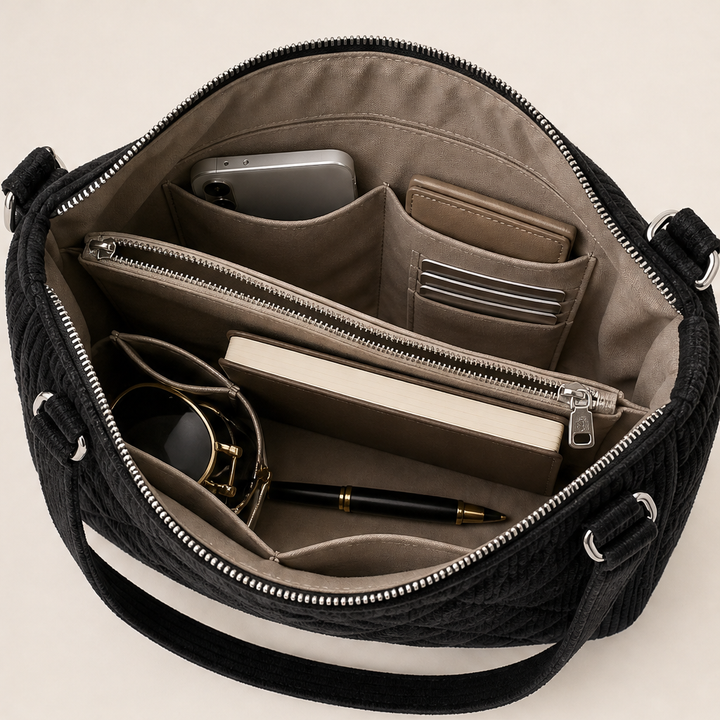 Corduvelle – Quilted Corduroy Multi-Way Shoulder Bag + 50% OFF detail