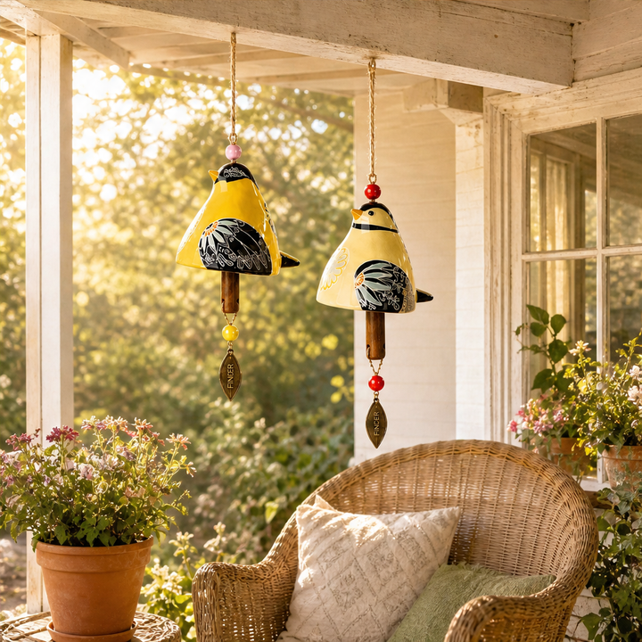 Sparrowbloom – Hand-Painted Folk Art Bird Wind Chime + 50% OFF lifestyle