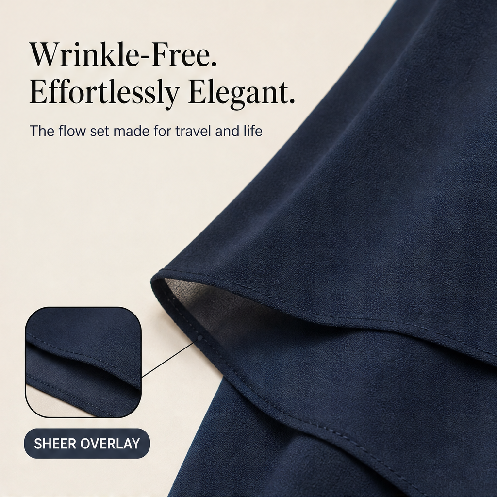 Verlaine – Flowy Asymmetrical Hem Wide-Leg Two-Piece Set + 50% OFF features