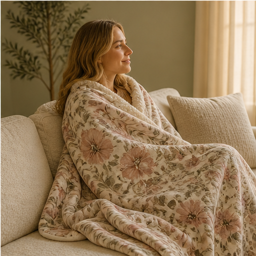 Willowmere – Reversible Floral Sherpa Throw Blanket lifestyle